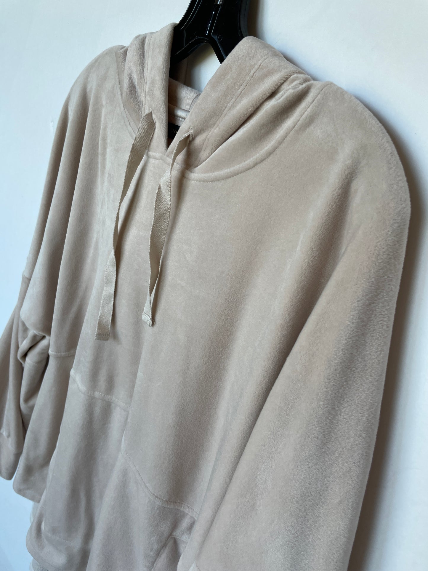 Sweatshirt Hoodie By Donna Karan In Tan, Size: L