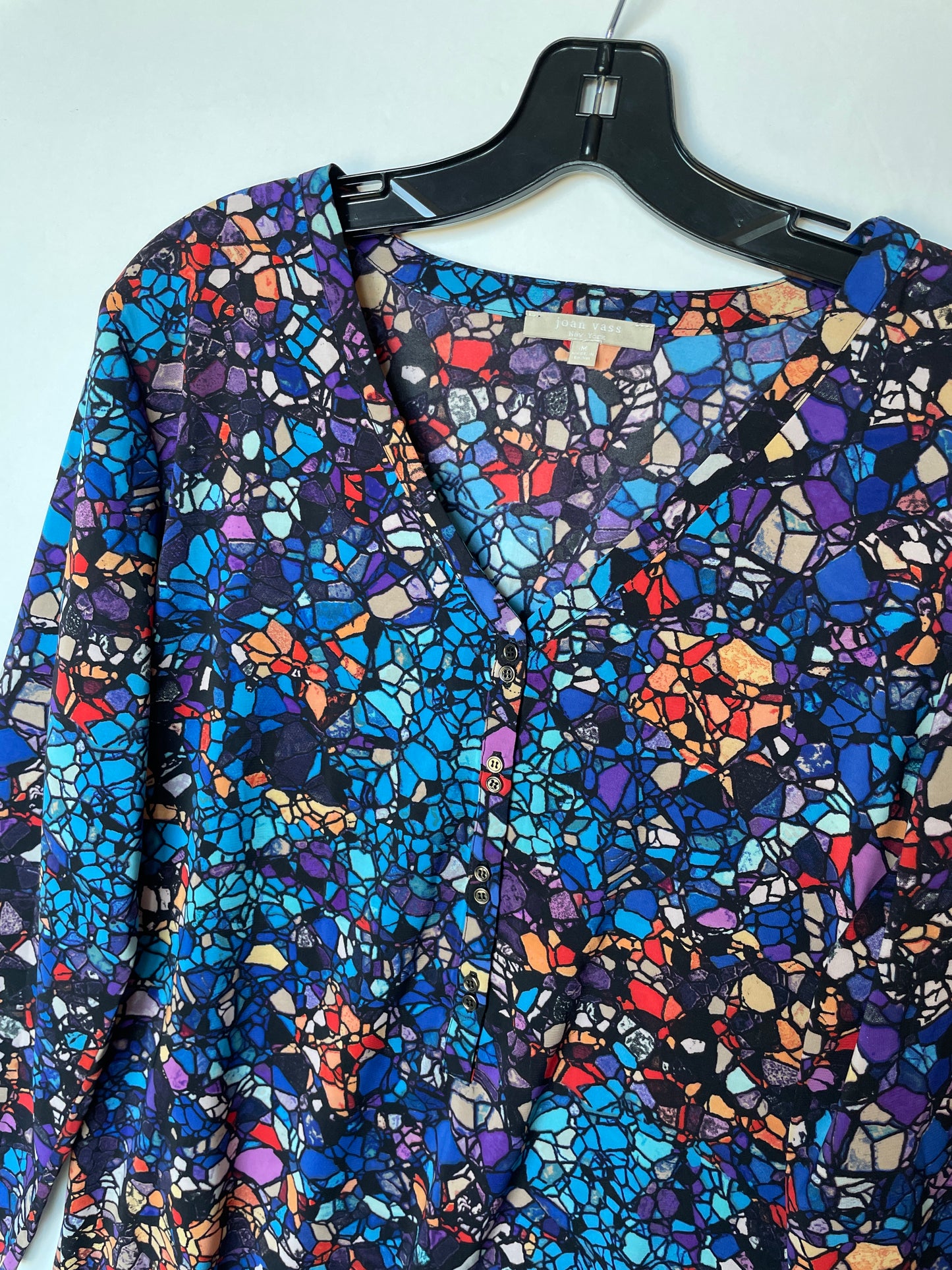 Top Long Sleeve By Joan Vass In Multi-colored, Size: M