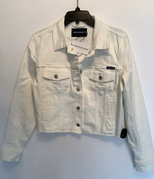 Jacket Denim By Calvin Klein In White, Size: L