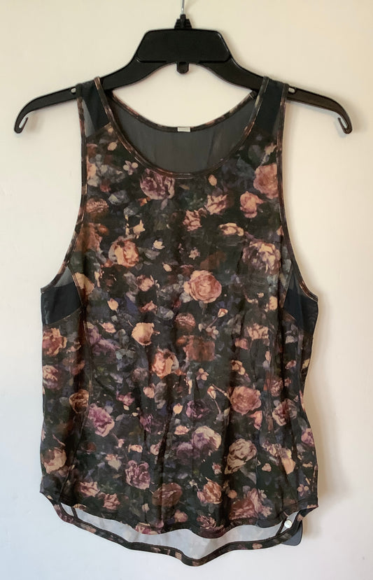 Athletic Tank Top By Lululemon In Floral Print, Size: S