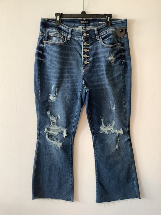 Jeans Flared By Judy Blue In Blue Denim, Size: 16