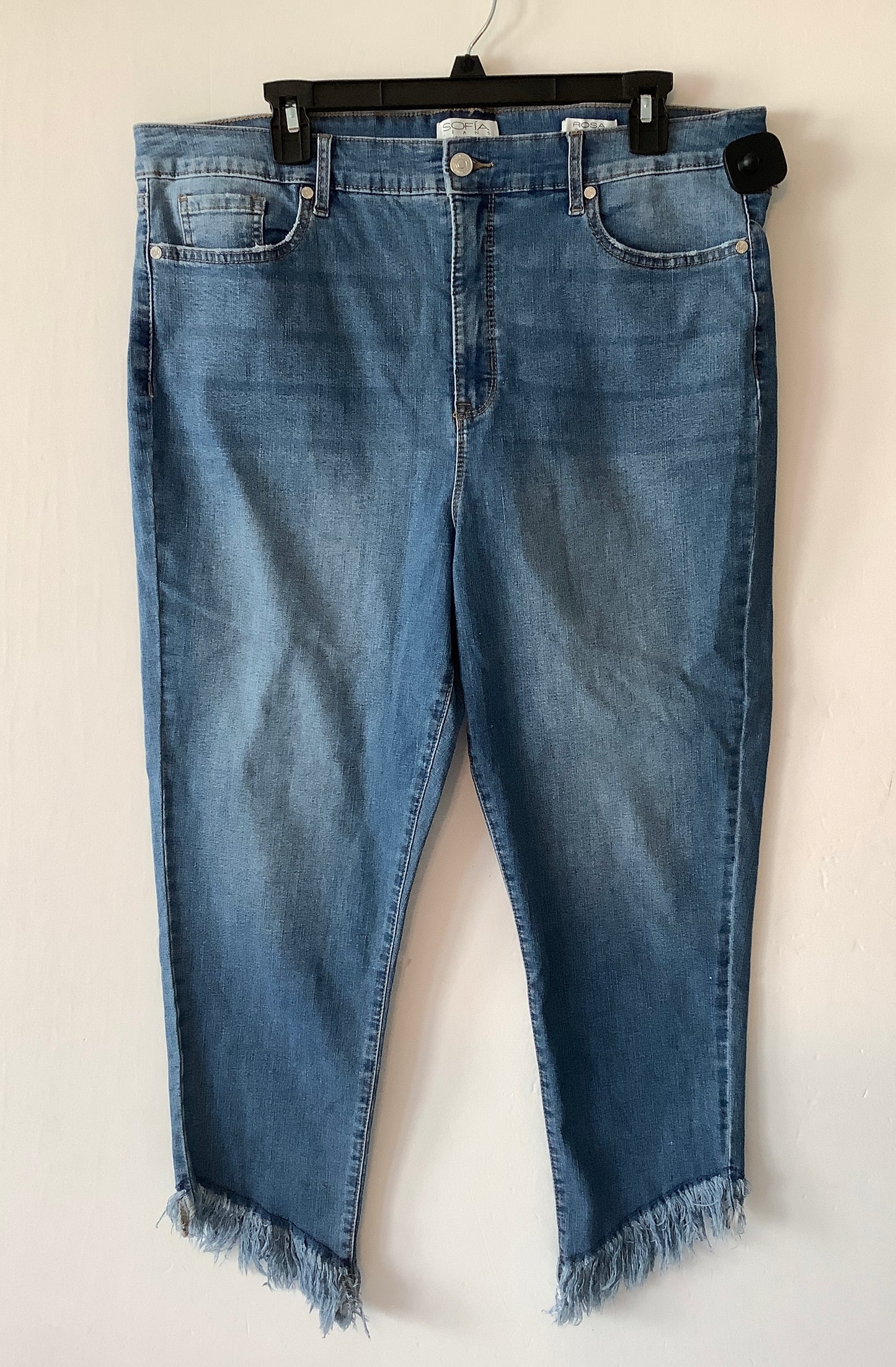 Jeans Cropped By Sofia By Sofia Vergara In Blue Denim, Size: 18