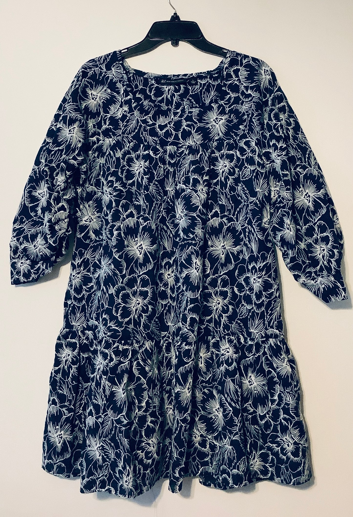 Dress Work By New York And Co In Blue & White, Size: L