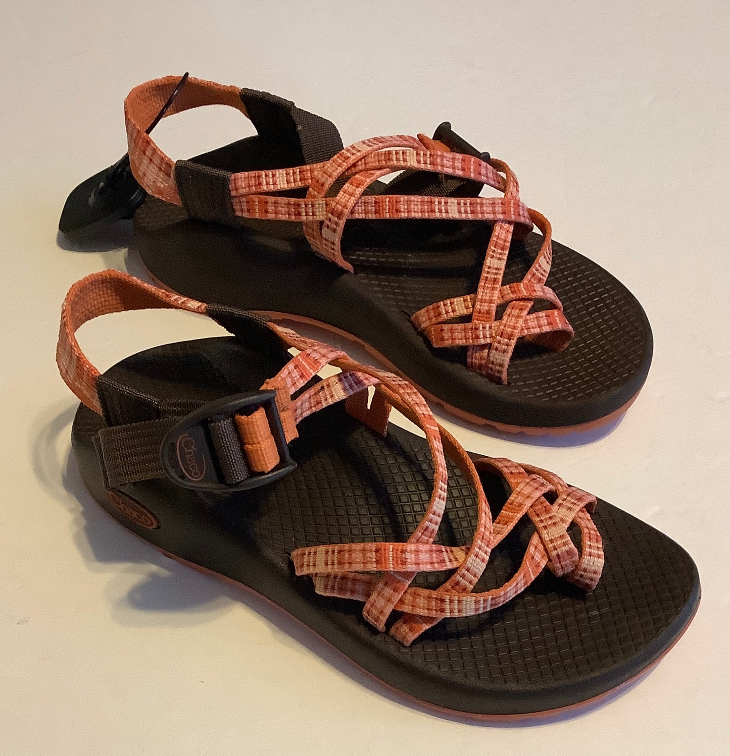 Sandals Flats By Chacos In Brown & Orange, Size: 6