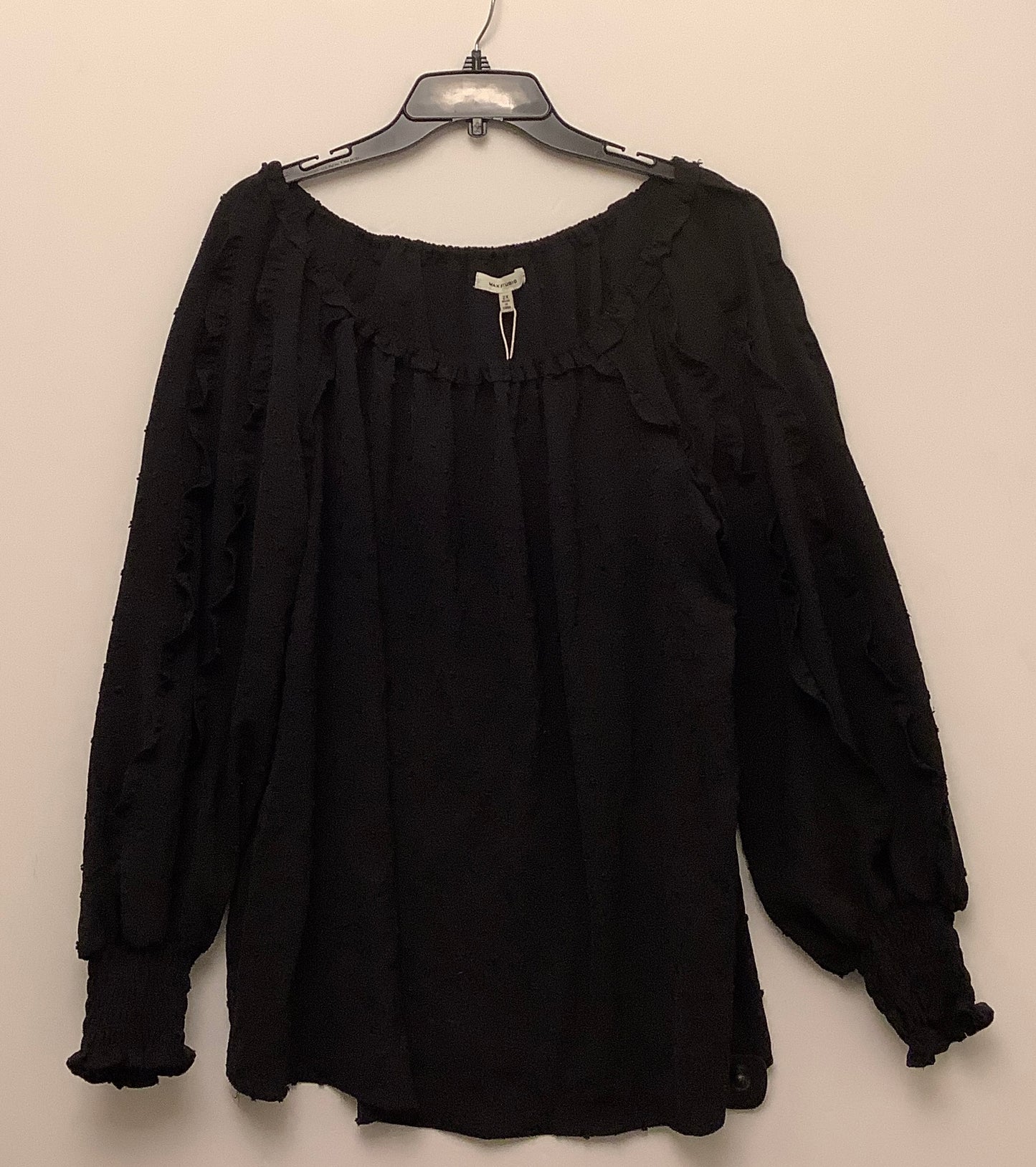 Top Long Sleeve By Max Studio In Black, Size: 2x