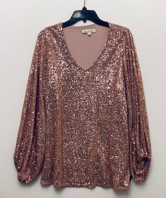 Top Long Sleeve By Clothes Mentor In Rose Gold, Size: L