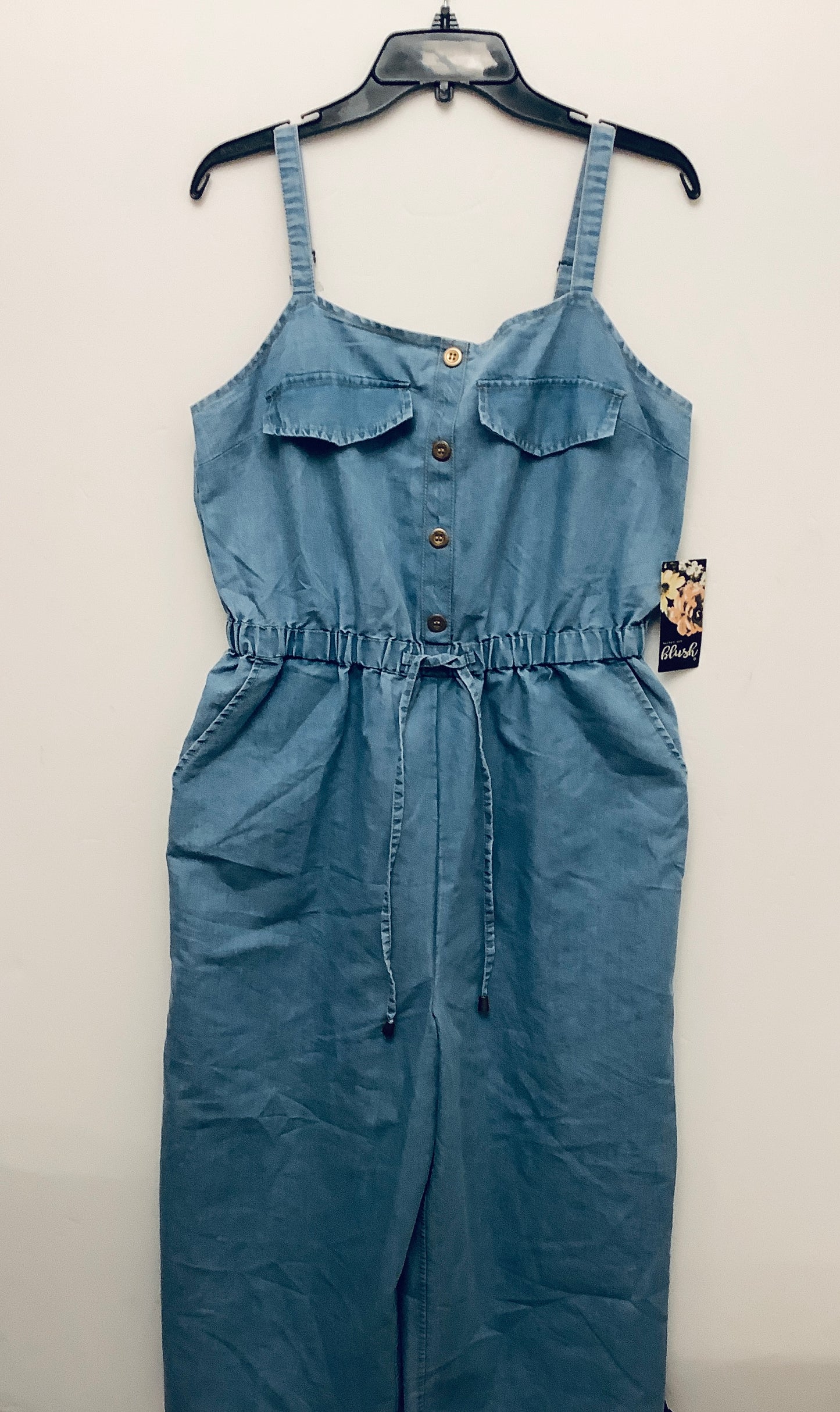 Jumpsuit By Blush In Blue Denim, Size: Xl