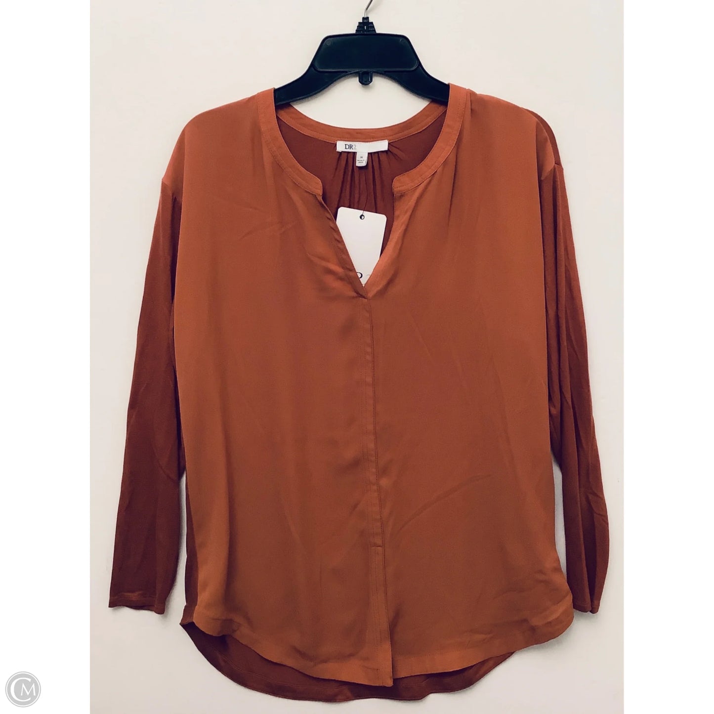 Top Long Sleeve By Dr2 In Orange, Size: M