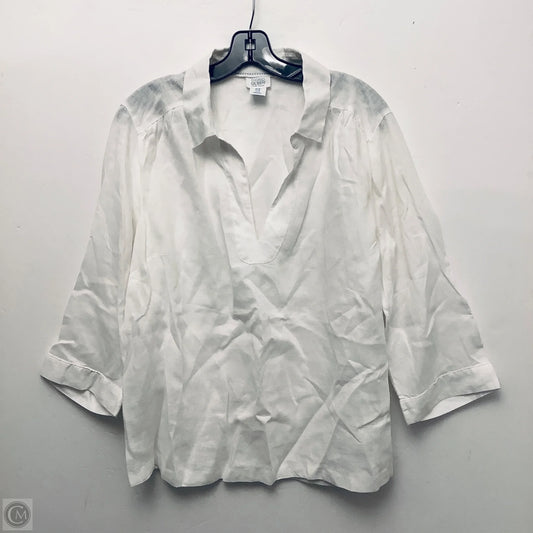 Top Long Sleeve By Sigrid Olsen In White, Size: 1x