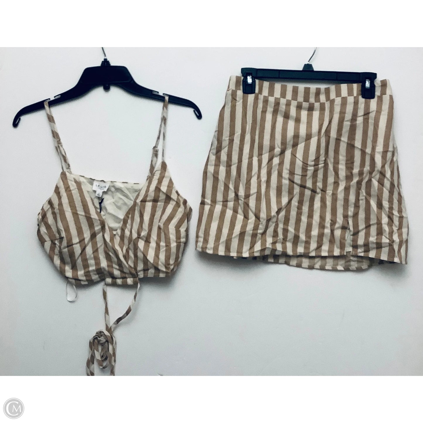 Skirt Set 2pc By Le Lis In Striped Pattern, Size: L