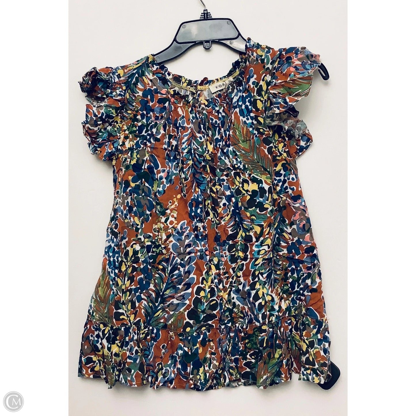 Top Short Sleeve By Kori America In Floral Print, Size: S