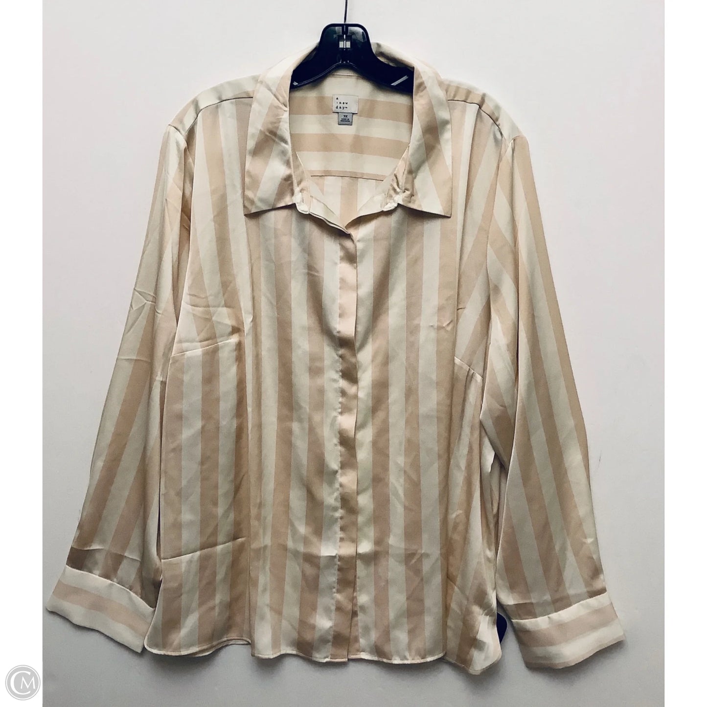 Top Long Sleeve By A New Day In Striped Pattern, Size: 3x