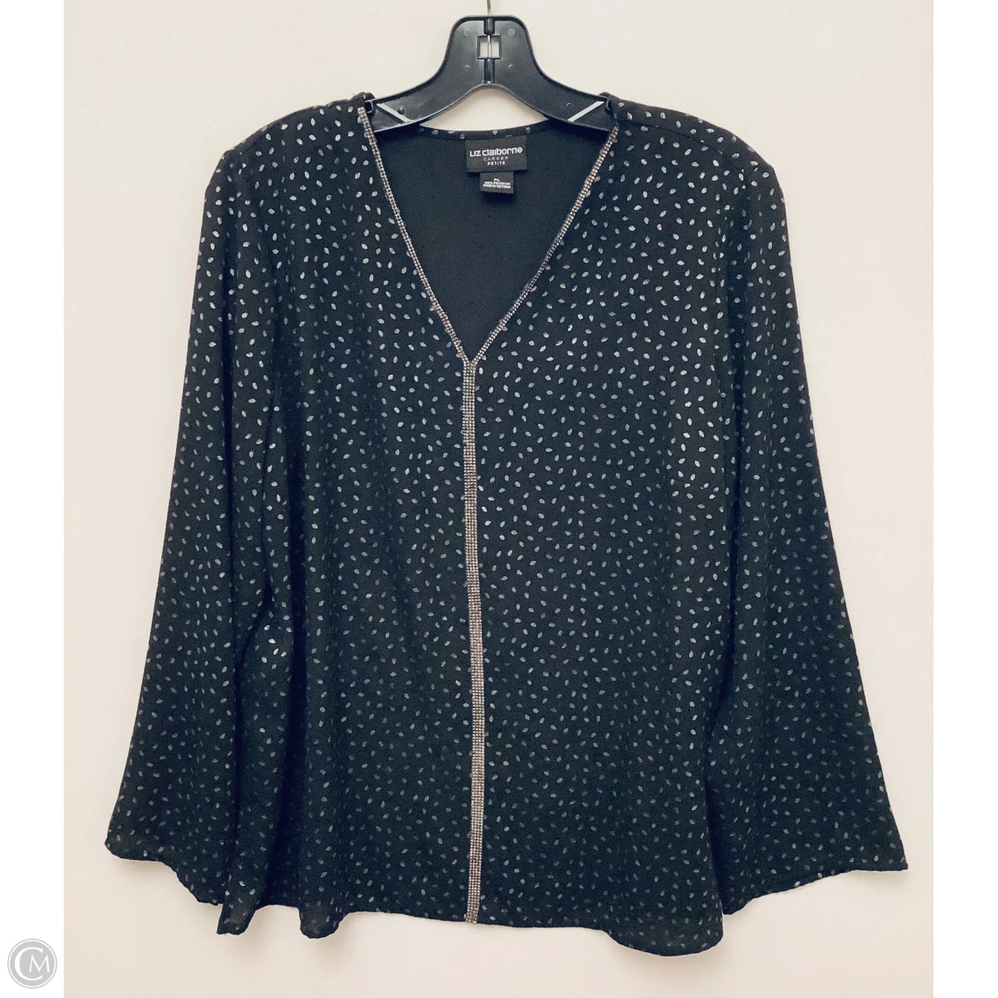 Top Long Sleeve By Liz Claiborne In Black, Size: Lp