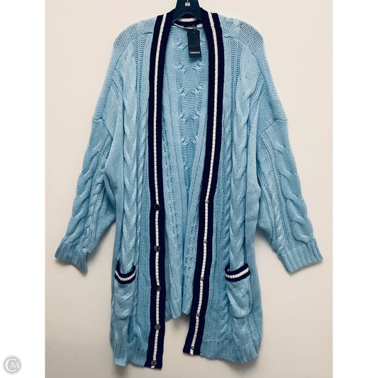 Sweater Cardigan By Torrid In Blue, Size: 4x