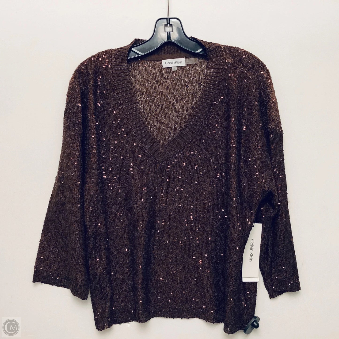 Sweater By Calvin Klein In Brown, Size: L