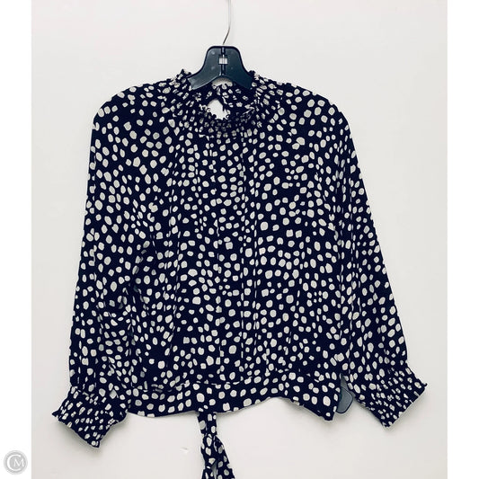 Top Long Sleeve By Dr2 In Polkadot Pattern, Size: L