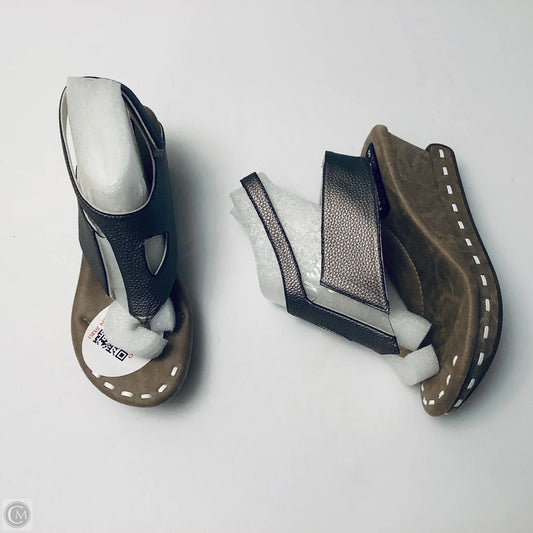 Sandals Heels Platform By Cme In Silver, Size: 8