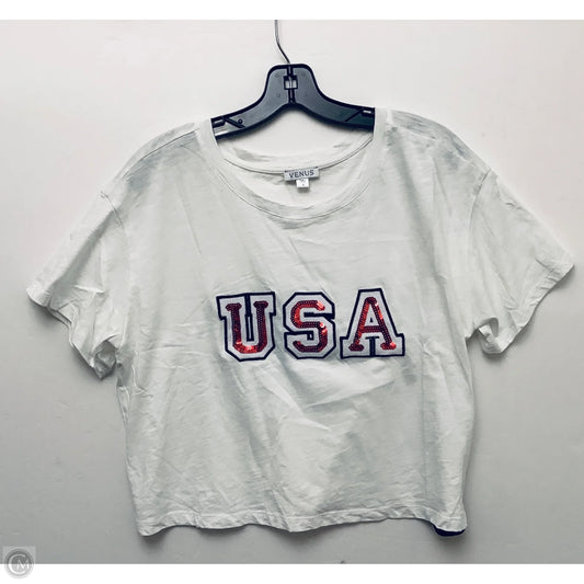 Top Short Sleeve Basic By Venus In White, Size: L