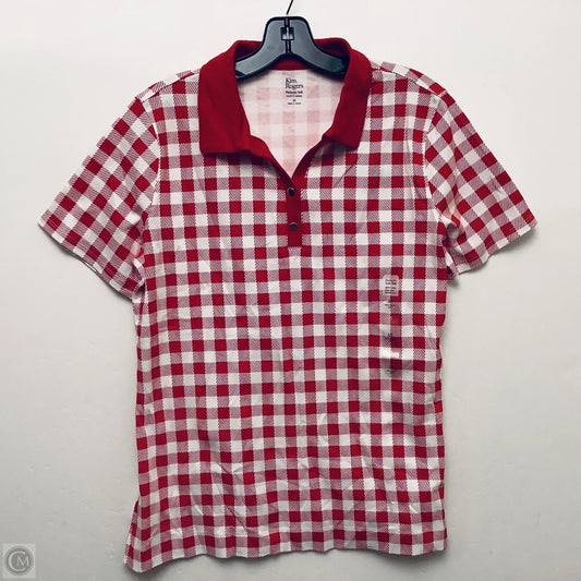 Top Short Sleeve By Kim Rogers In Red & White, Size: M
