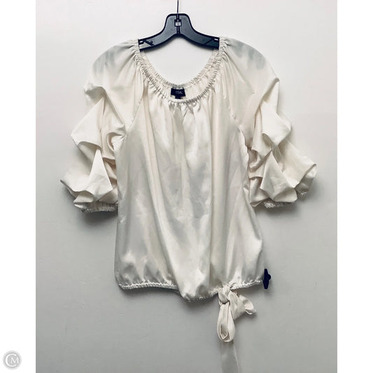 Top Short Sleeve By Msk In Cream, Size: L