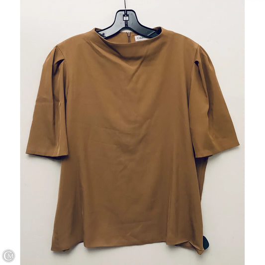Top Short Sleeve By Calvin Klein In Brown, Size: Xl