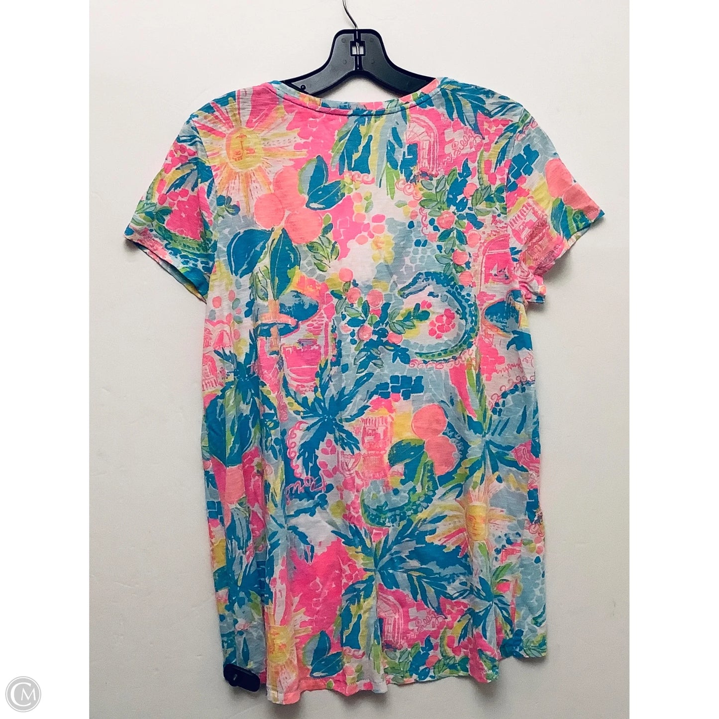 Top Short Sleeve Designer By Lilly Pulitzer In Multi-colored, Size: L