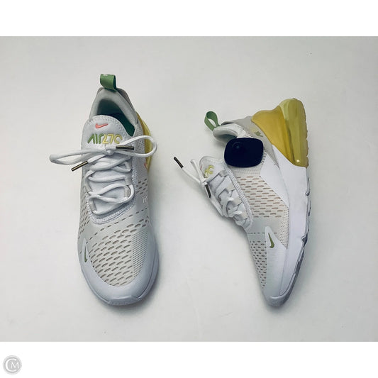 Shoes Athletic By Nike In White & Yellow, Size: 9
