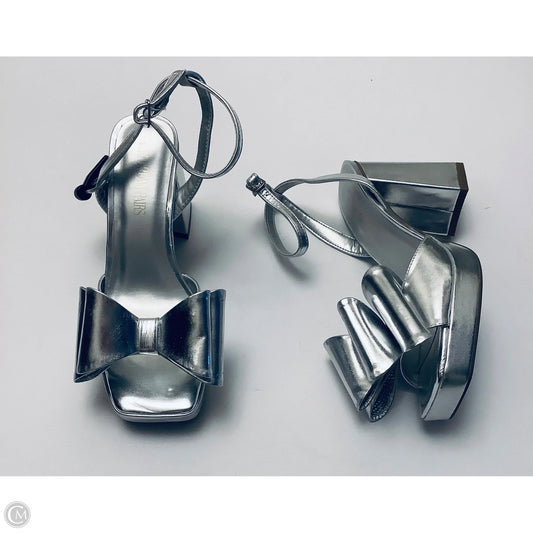 Shoes Heels Block By Clothes Mentor In Silver, Size: 8.5