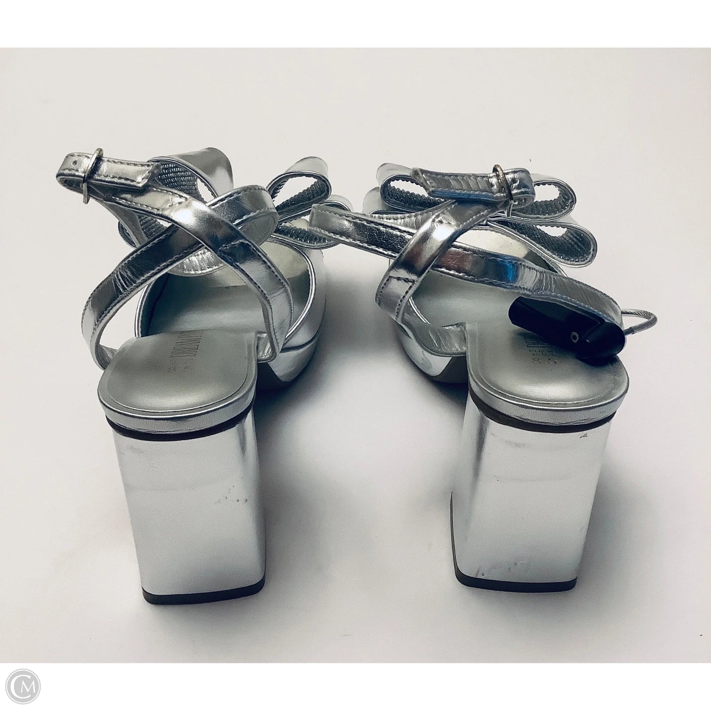 Shoes Heels Block By Clothes Mentor In Silver, Size: 8.5