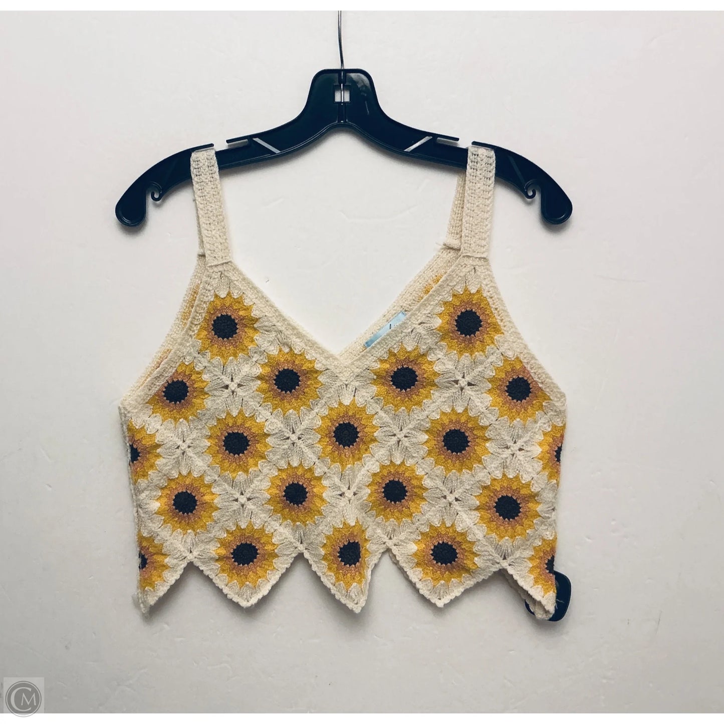 Top Sleeveless By Clothes Mentor In White & Yellow, Size: M