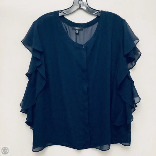 Top Sleeveless By Roz And Ali In Navy, Size: 3x