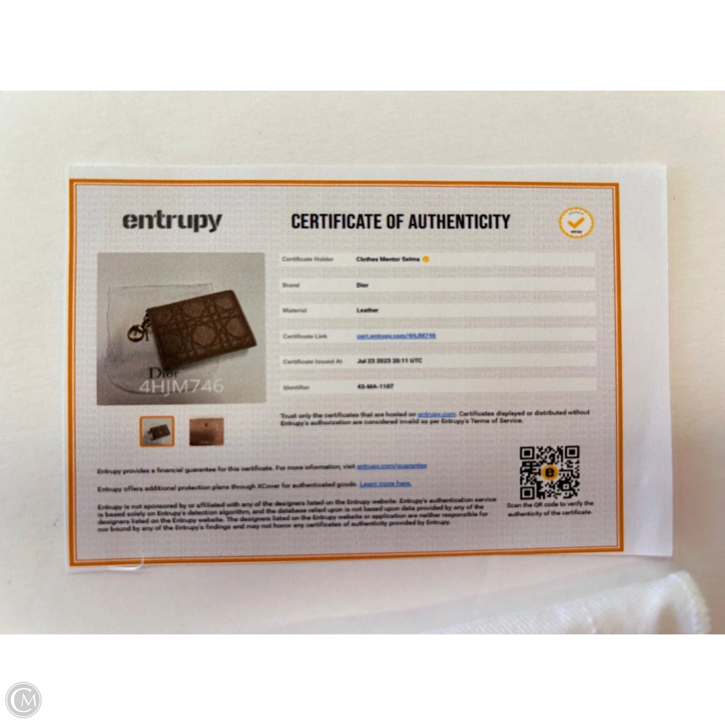 Wallet Luxury Designer By Dior, Size: Small