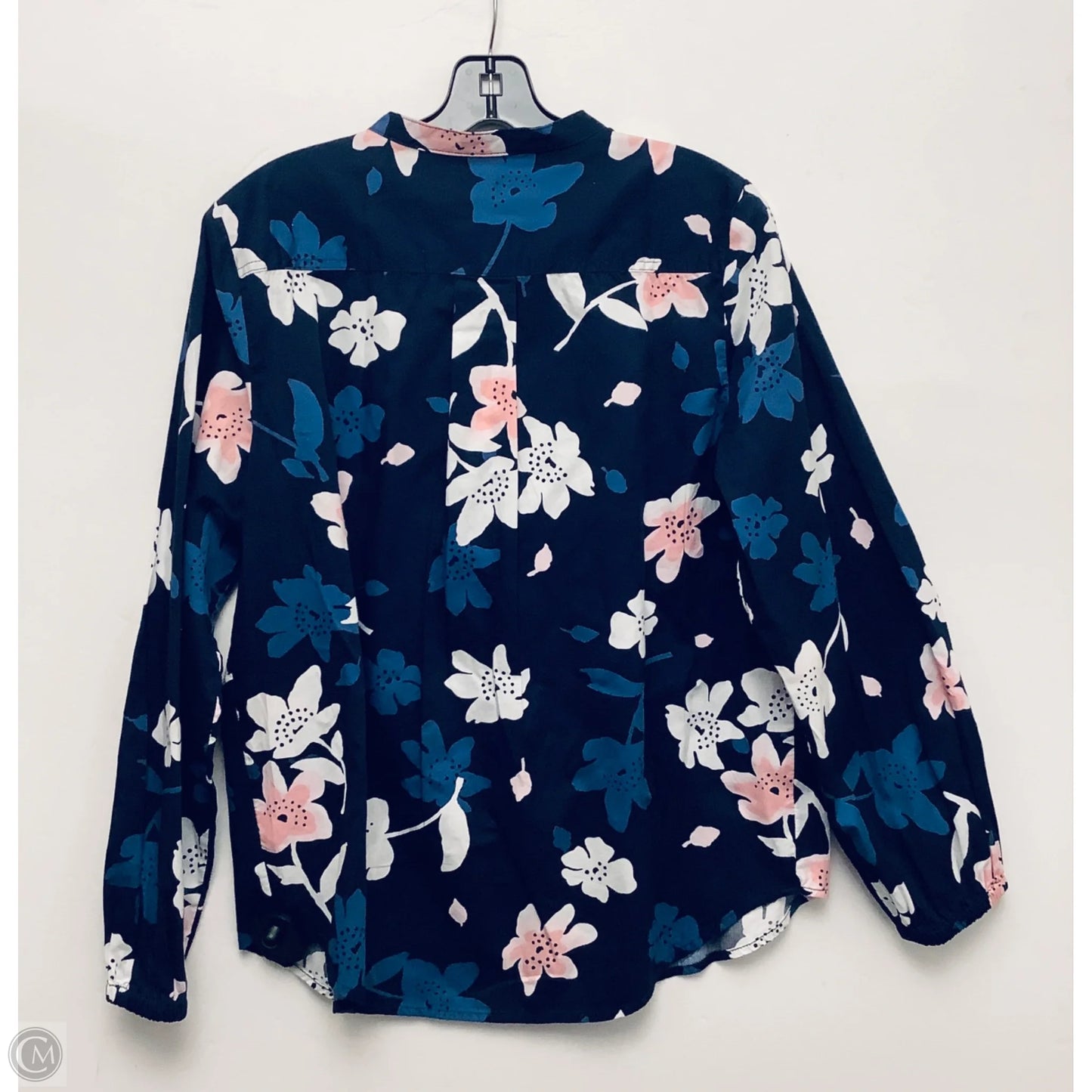 Top Long Sleeve By Free Assembly In Navy, Size: M