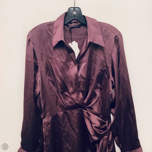 Dress Party Midi By Zara In Purple, Size: M