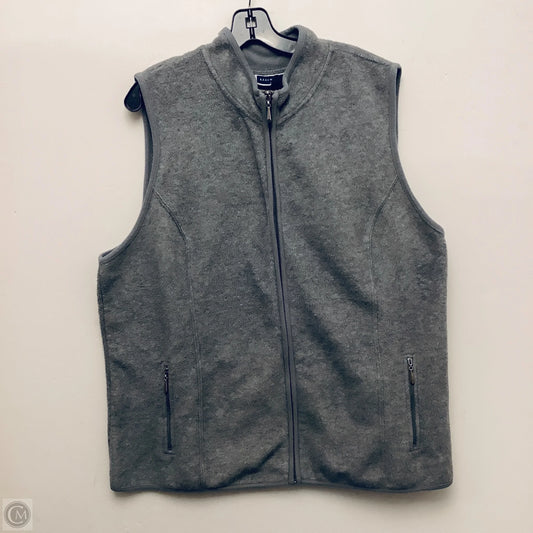 Vest Fleece By Karen Scott In Grey, Size: 2x