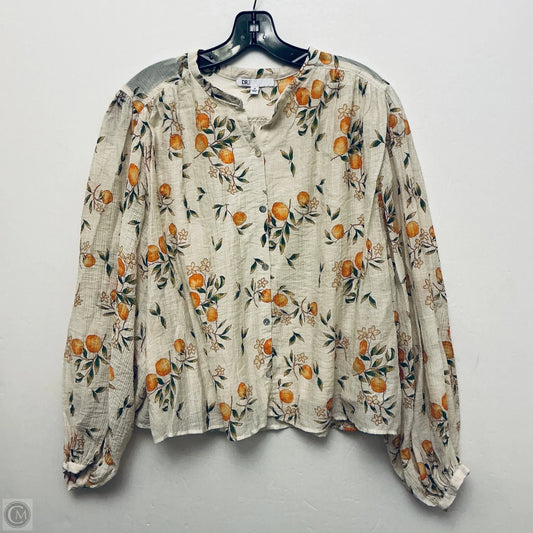 Top Long Sleeve By Dr2 In Peach, Size: M