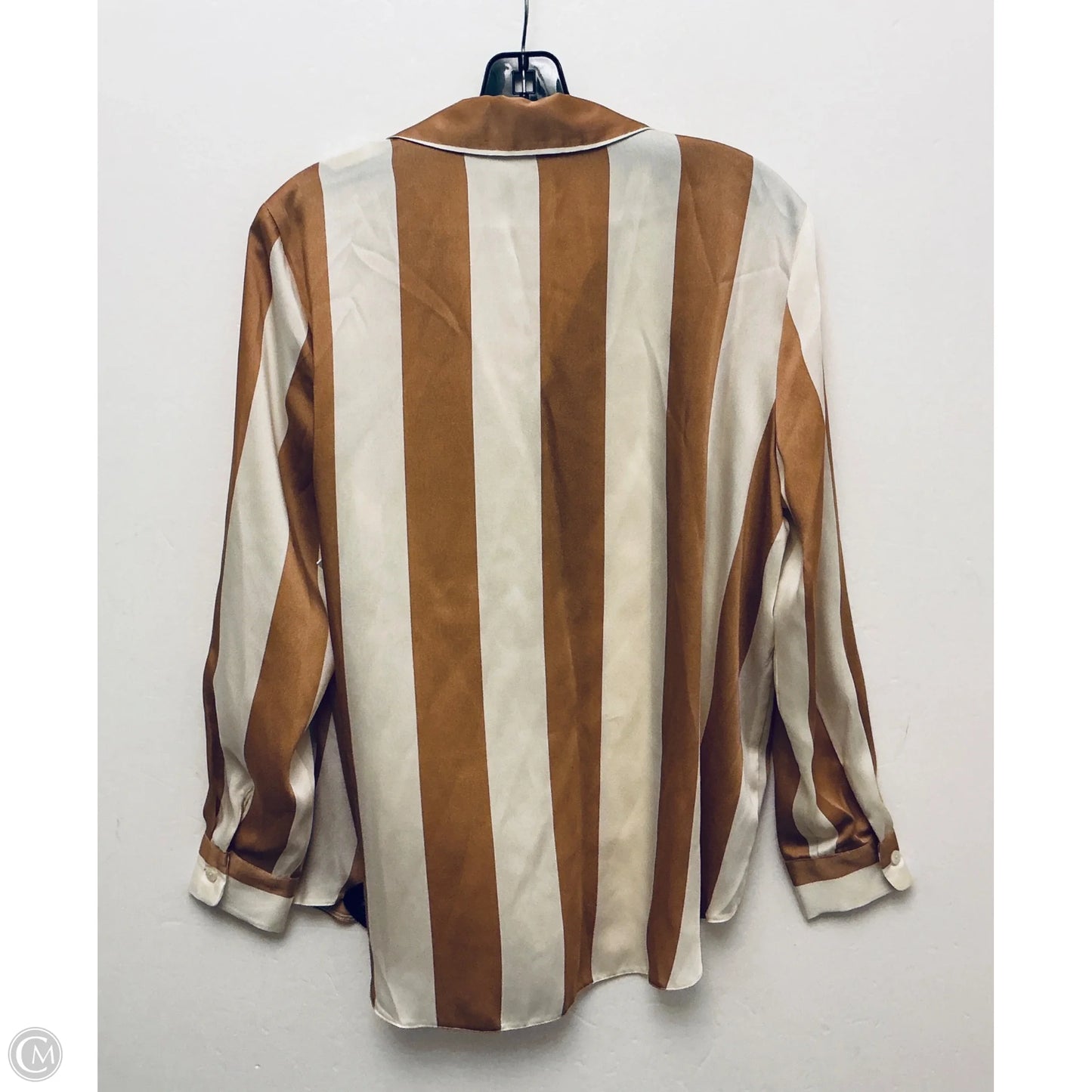 Top Long Sleeve By River Island In Striped Pattern, Size: M