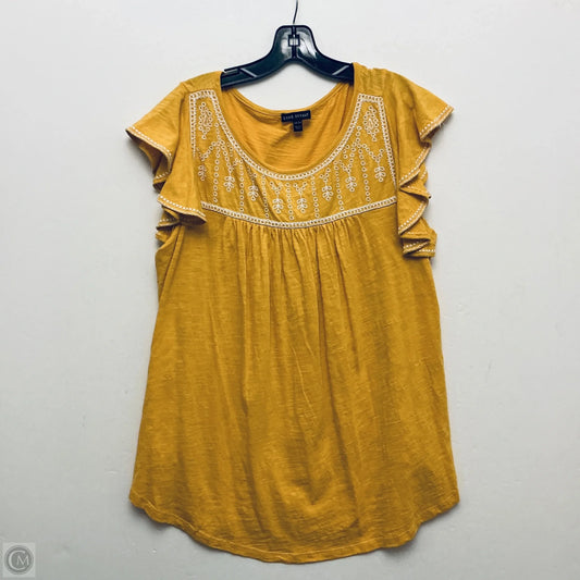 Top Short Sleeve By Lane Bryant In Yellow, Size: Xl