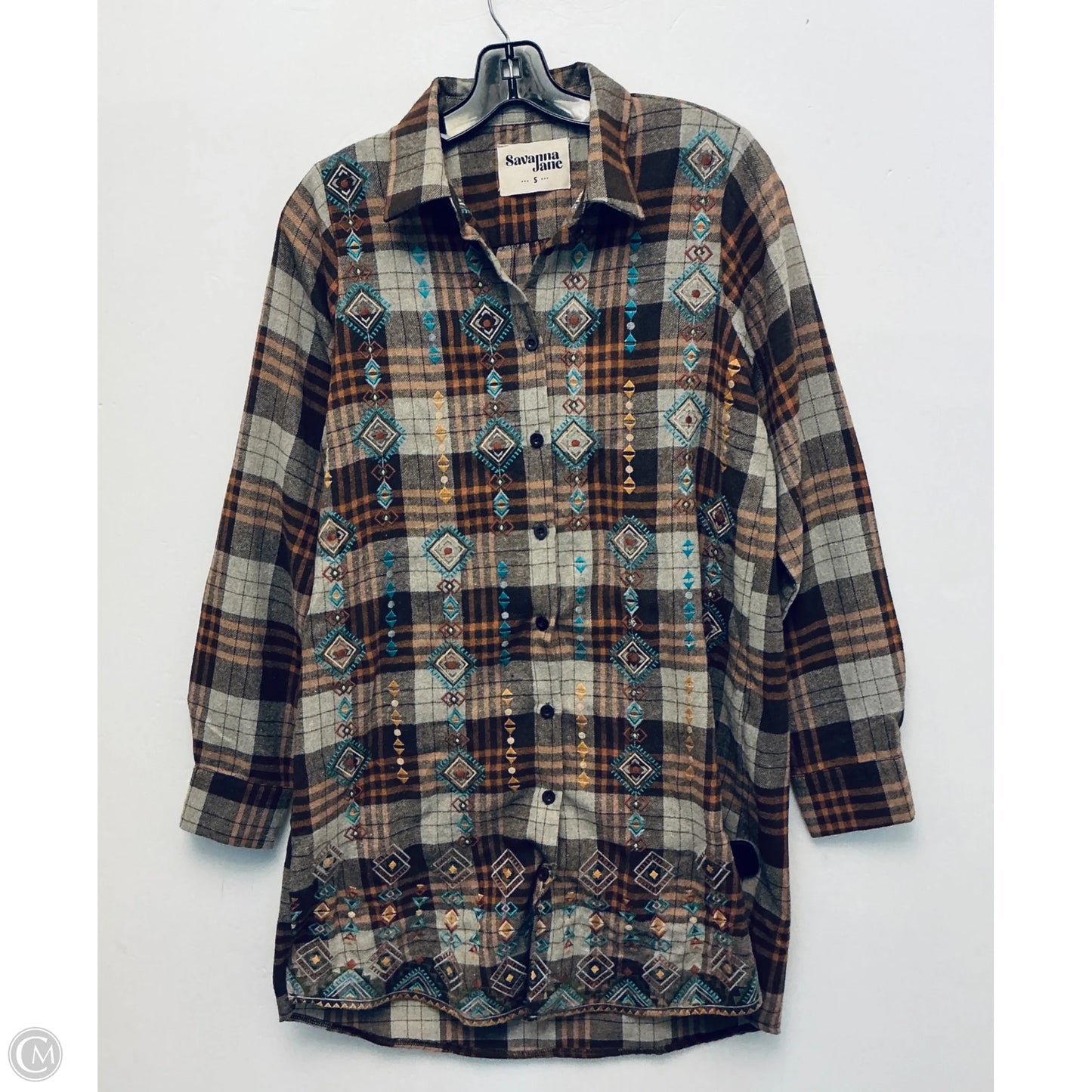 Dress Casual Short By Savanna Jane In Brown, Size: S