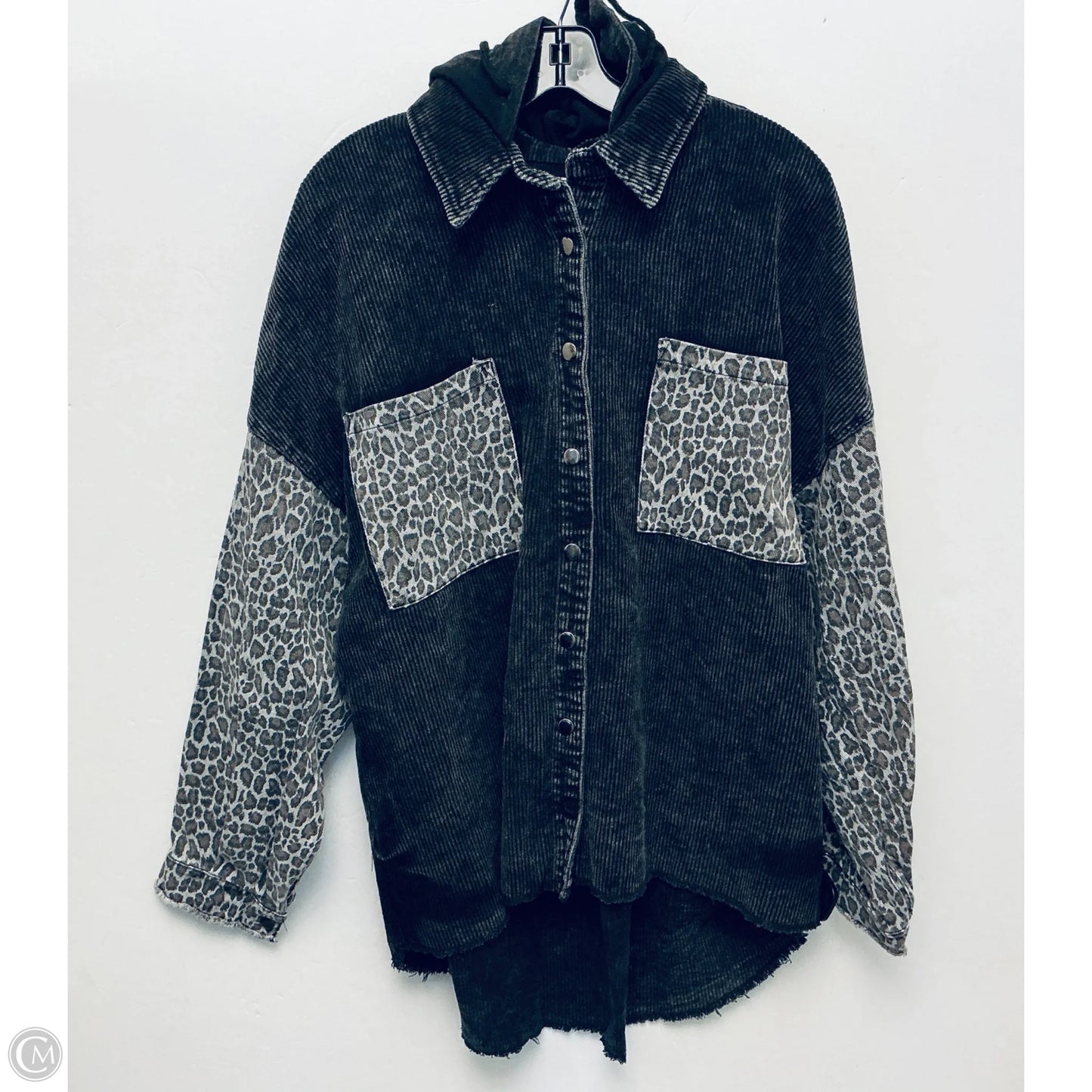 Jacket Shirt By Cme In Grey, Size: S