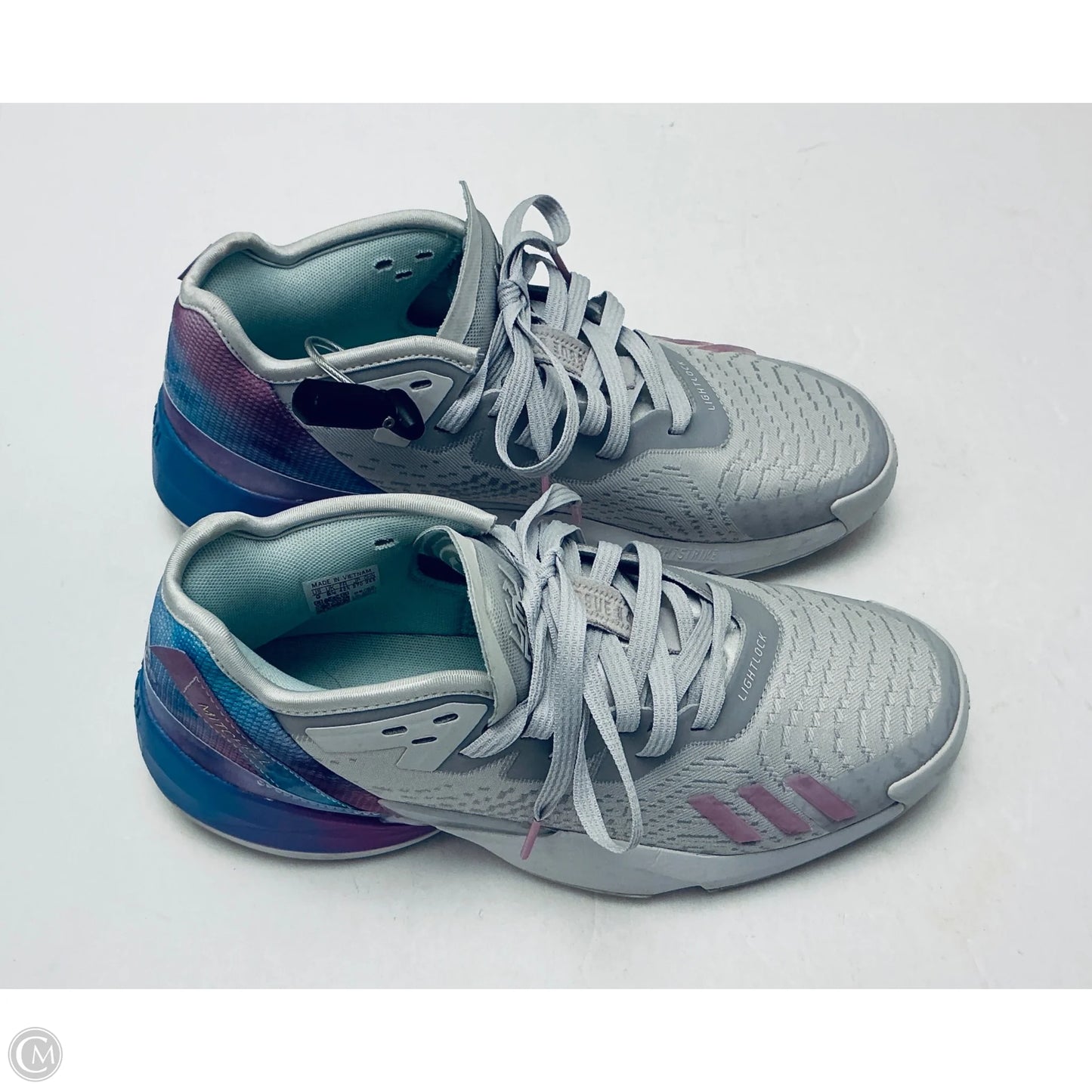 Shoes Athletic By Adidas In Grey & Purple, Size: 9
