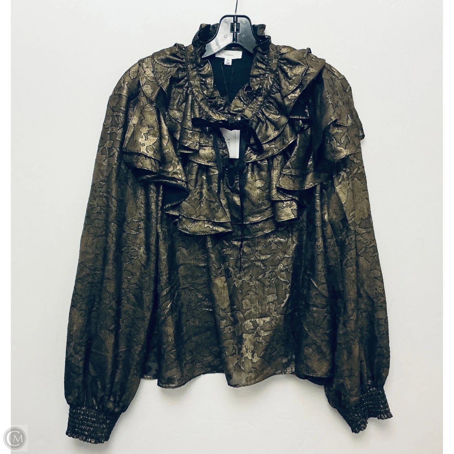 Top Long Sleeve By A Loves A In Gold, Size: Xl