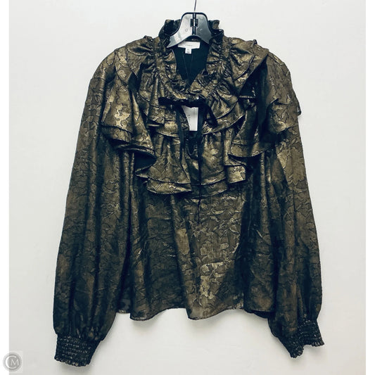 Top Long Sleeve By A Loves A In Gold, Size: Xl