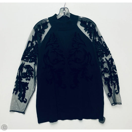 Top Long Sleeve By Inc In Black, Size: Xxl