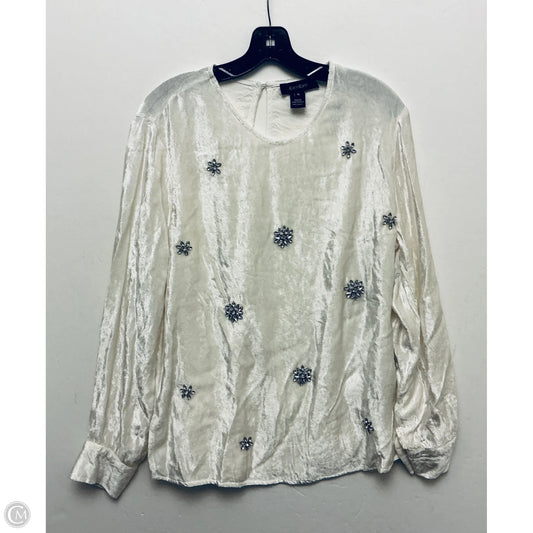 Top Long Sleeve By Karen Kane In White, Size: Xl