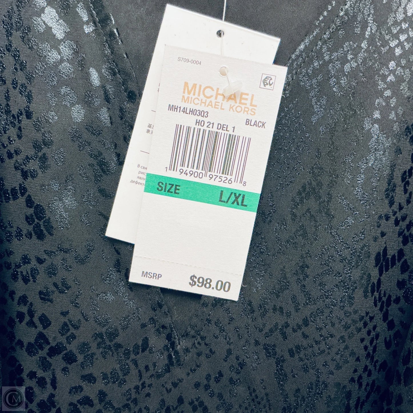 Top Short Sleeve By Michael By Michael Kors In Black, Size: L