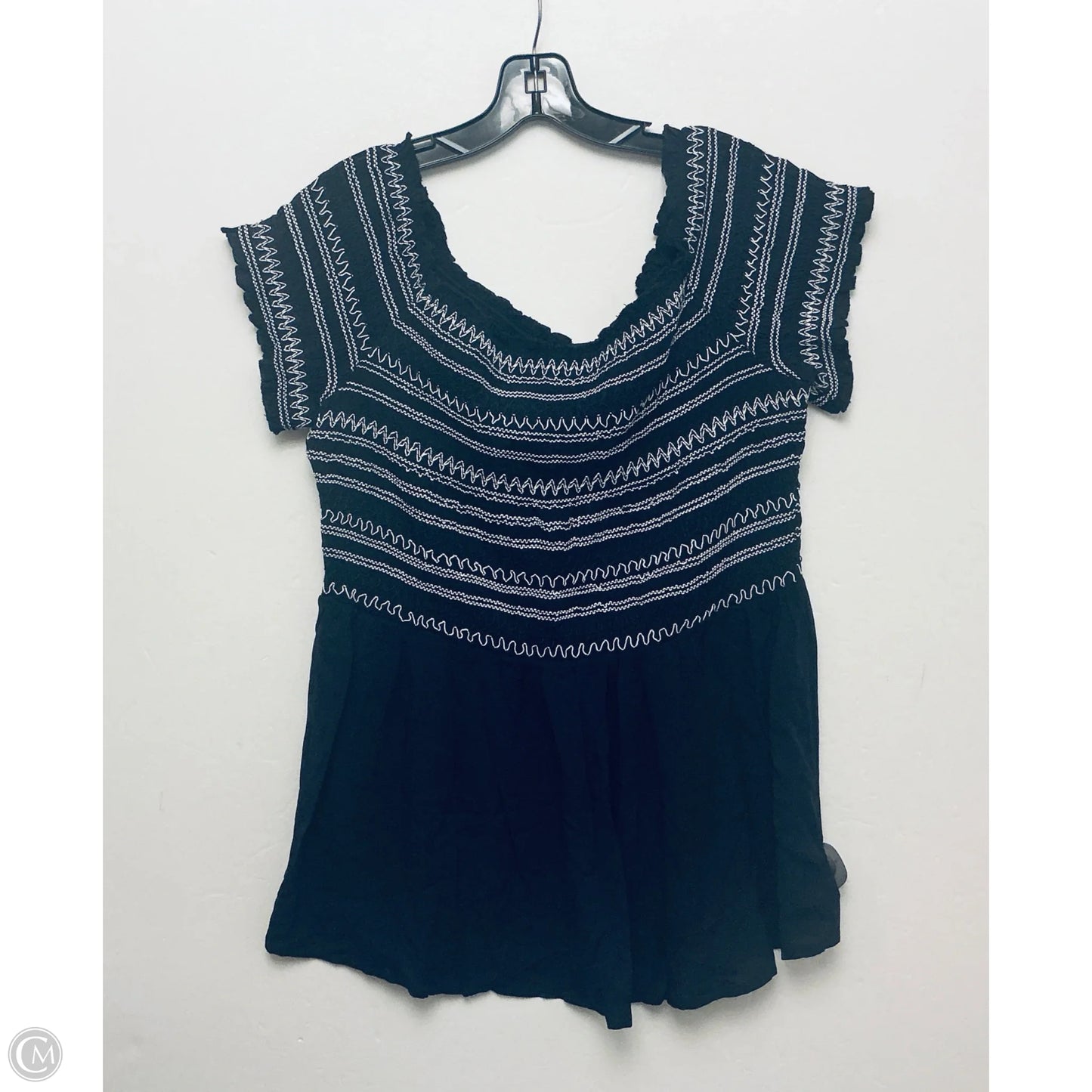 Top Short Sleeve By City Chic In Navy, Size: M