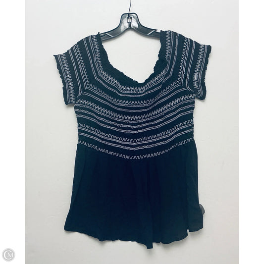 Top Short Sleeve By City Chic In Navy, Size: M