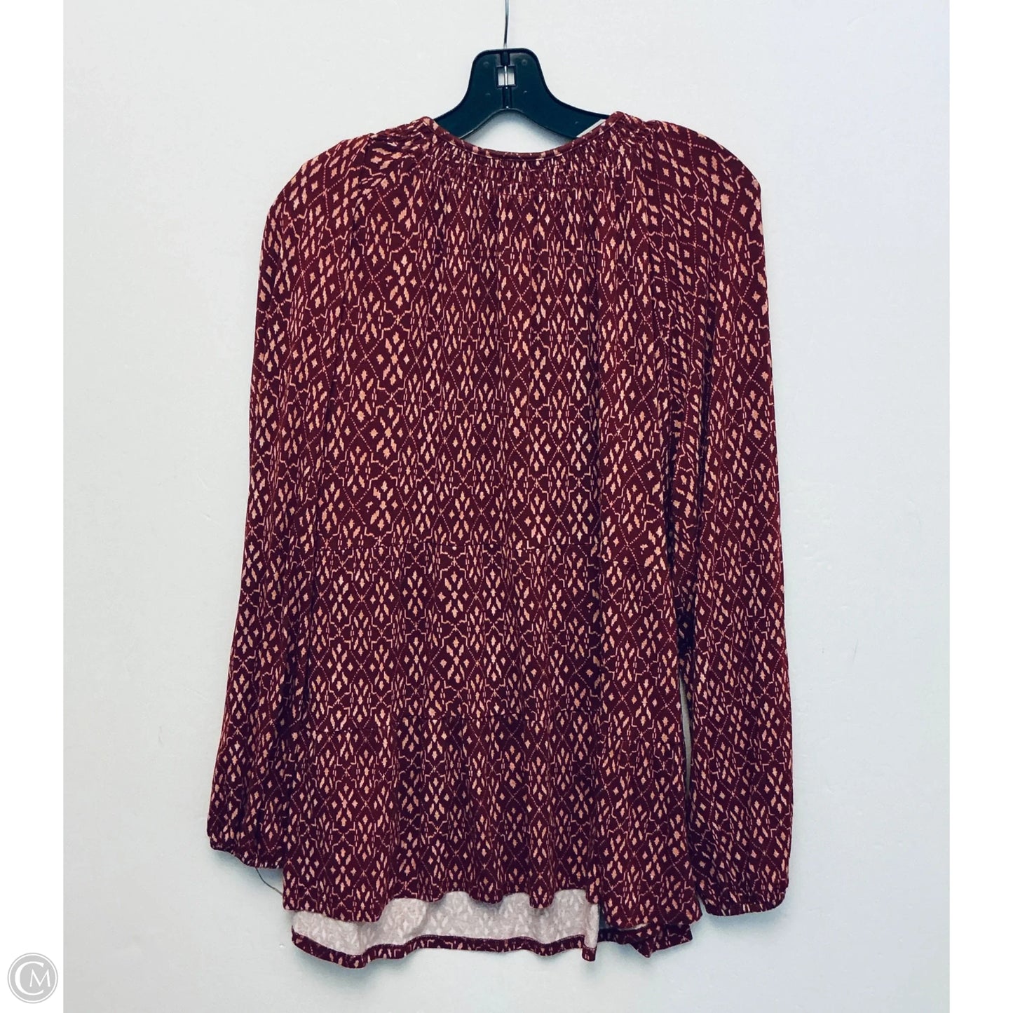 Top Long Sleeve By Wonderly In Red, Size: Xxl
