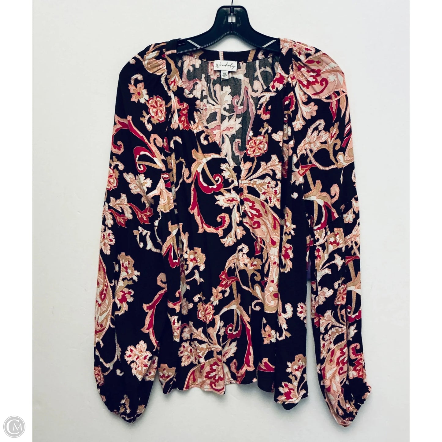 Top Long Sleeve By Wonderly In Brown, Size: Xxl